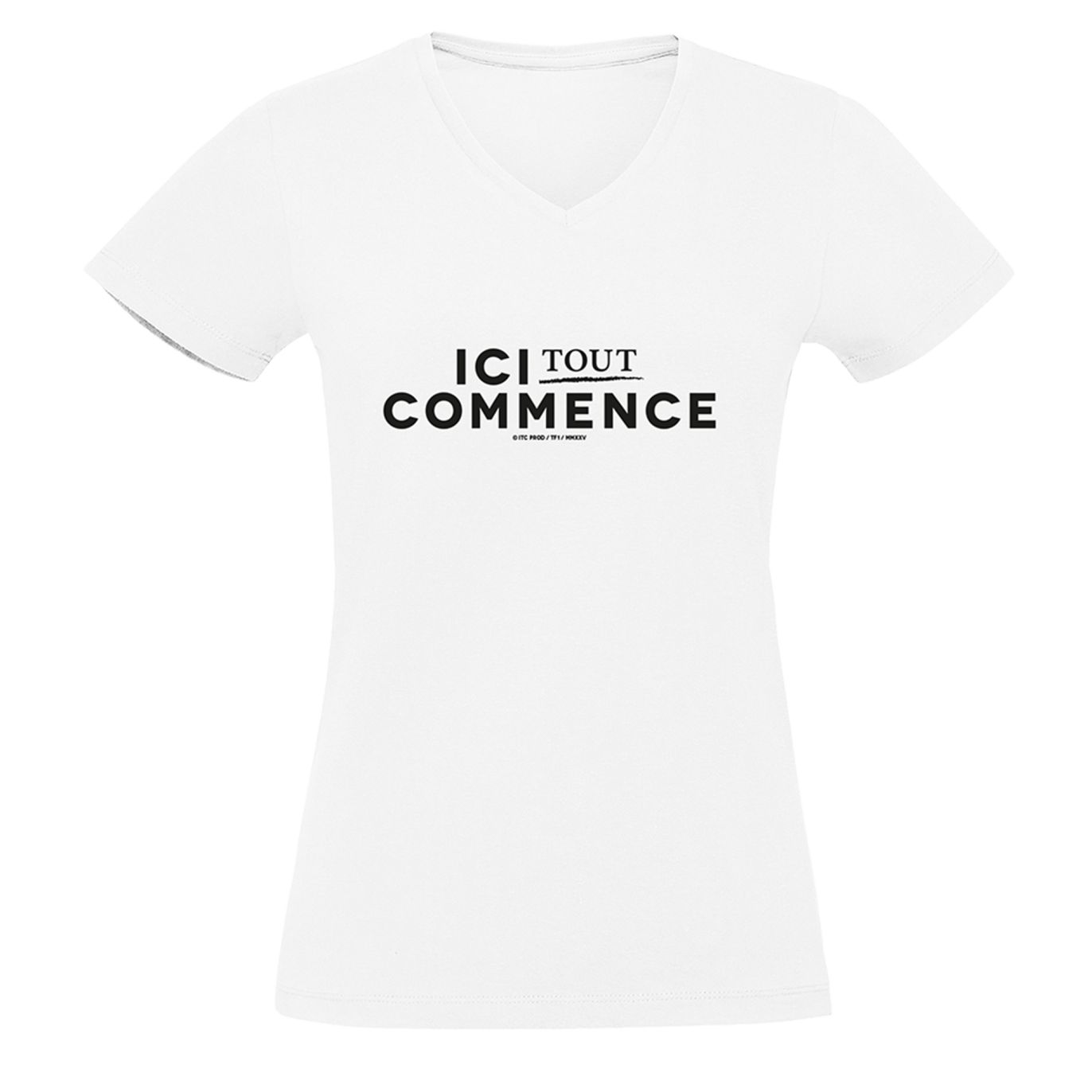 T-shirt FEMME logo ITC BLANC COL V