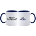 Mug Bicolore BLANC et BLEU MARINE ITC Personnalisable