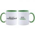 Mug Bicolore BLANC et VERT ITC Personnalisable