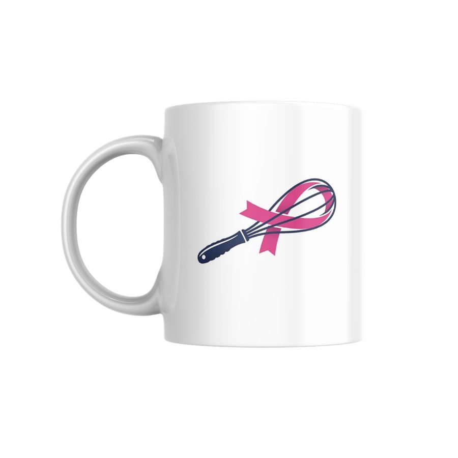 Mug Blanc Une Touche de Rose, le Goût de la Vie