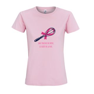 Tee-shirt Rose Une Touche de Rose, le Goût de la Vie - Femme