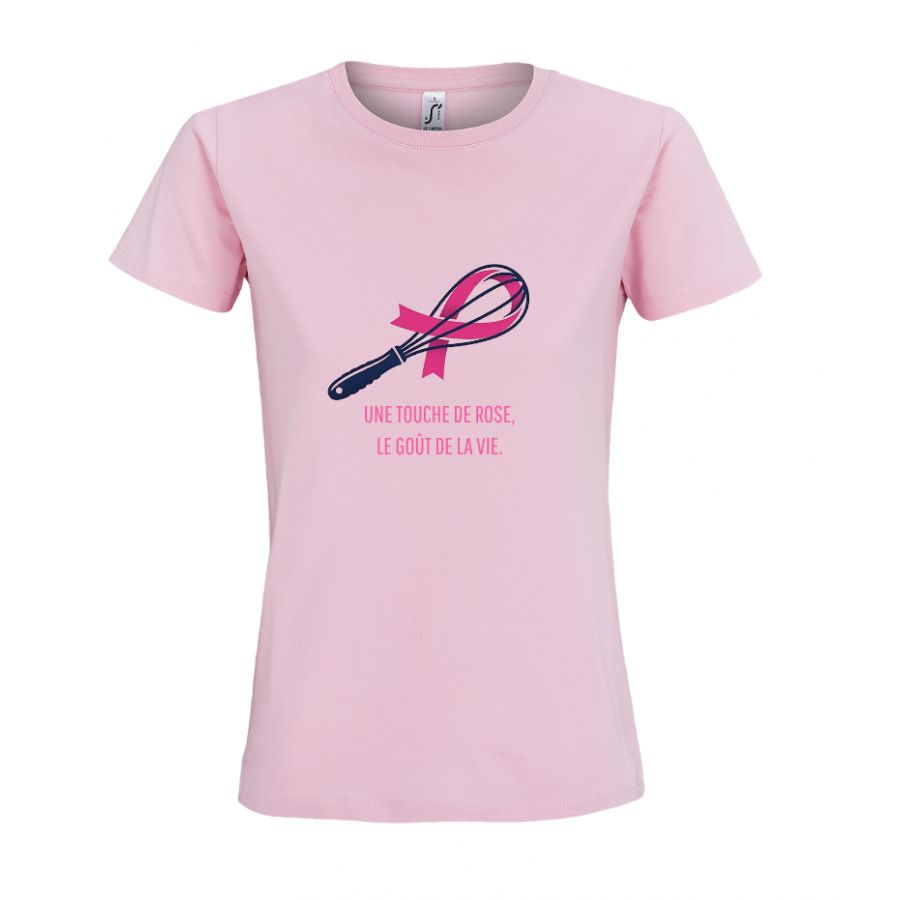 Tee-shirt Rose Une Touche de Rose, le Goût de la Vie - Femme