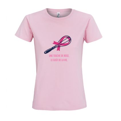 Tee-shirt Rose Une Touche de Rose, le Goût de la Vie - Femme